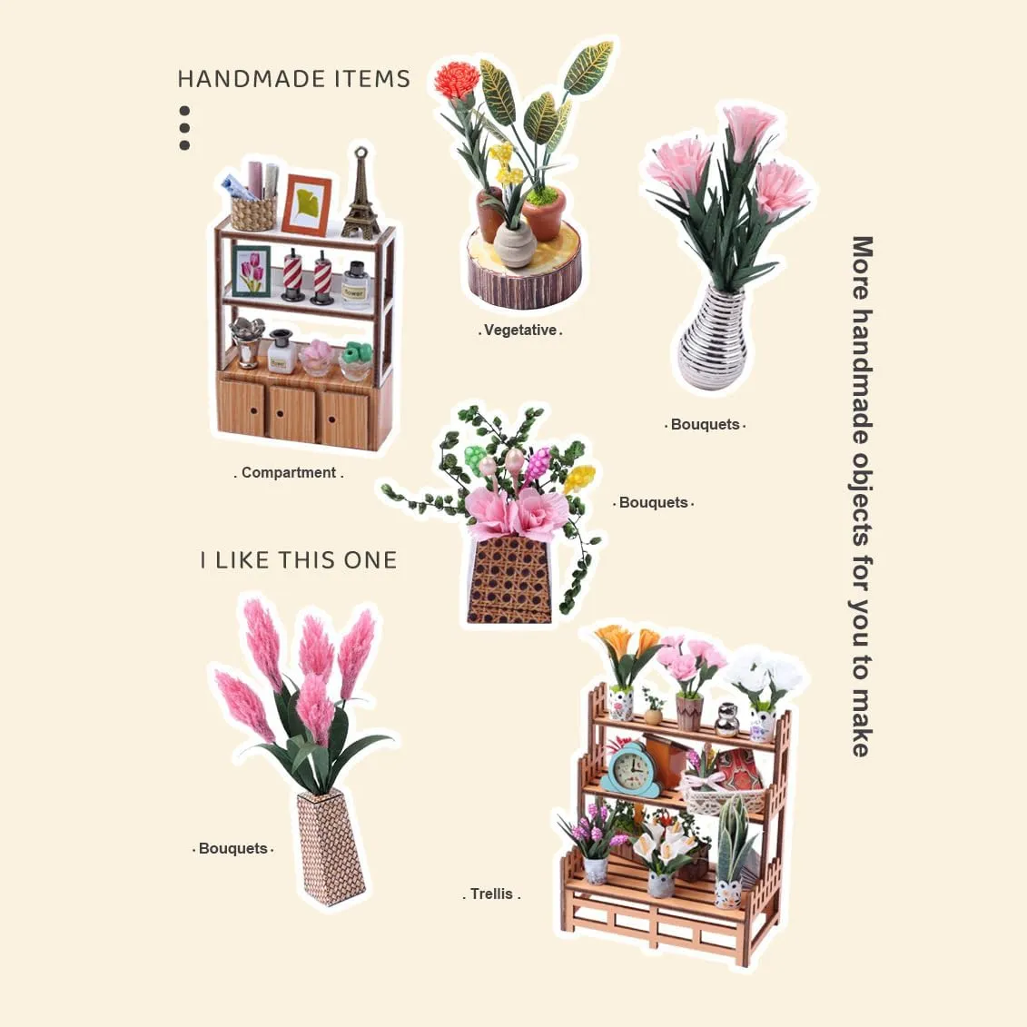 DIY Dollhouse Miniature Kit Cute Animal 3D Wooden Puzzle for Adults Gift Room Decoration Model Kits Build Teenagers (Jenny's Flower Room)