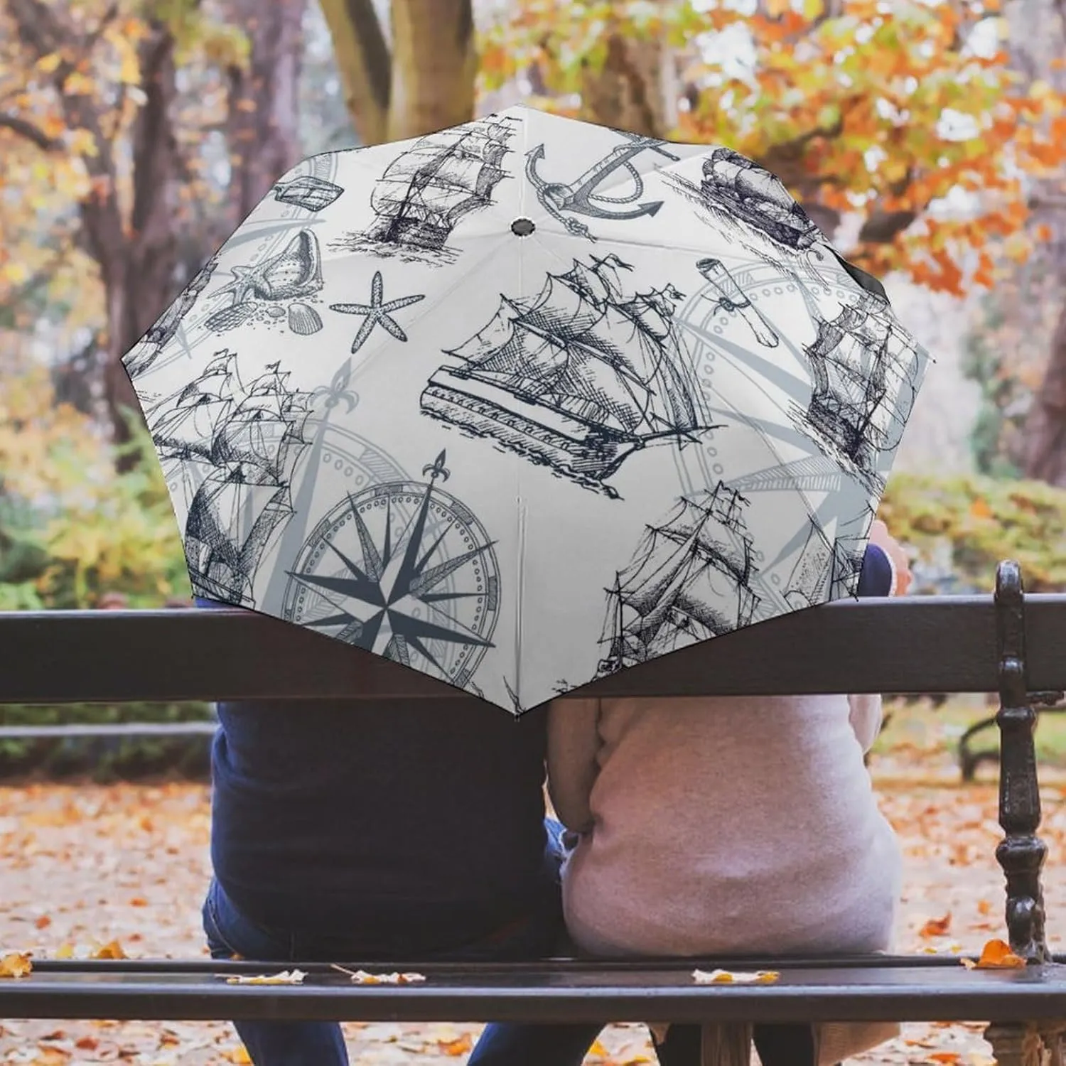 Donnapink Auto Open/Close Folding Umbrella, Automatic UV Sun Parasol UV Protection, Strong Travel Rain Umbrella