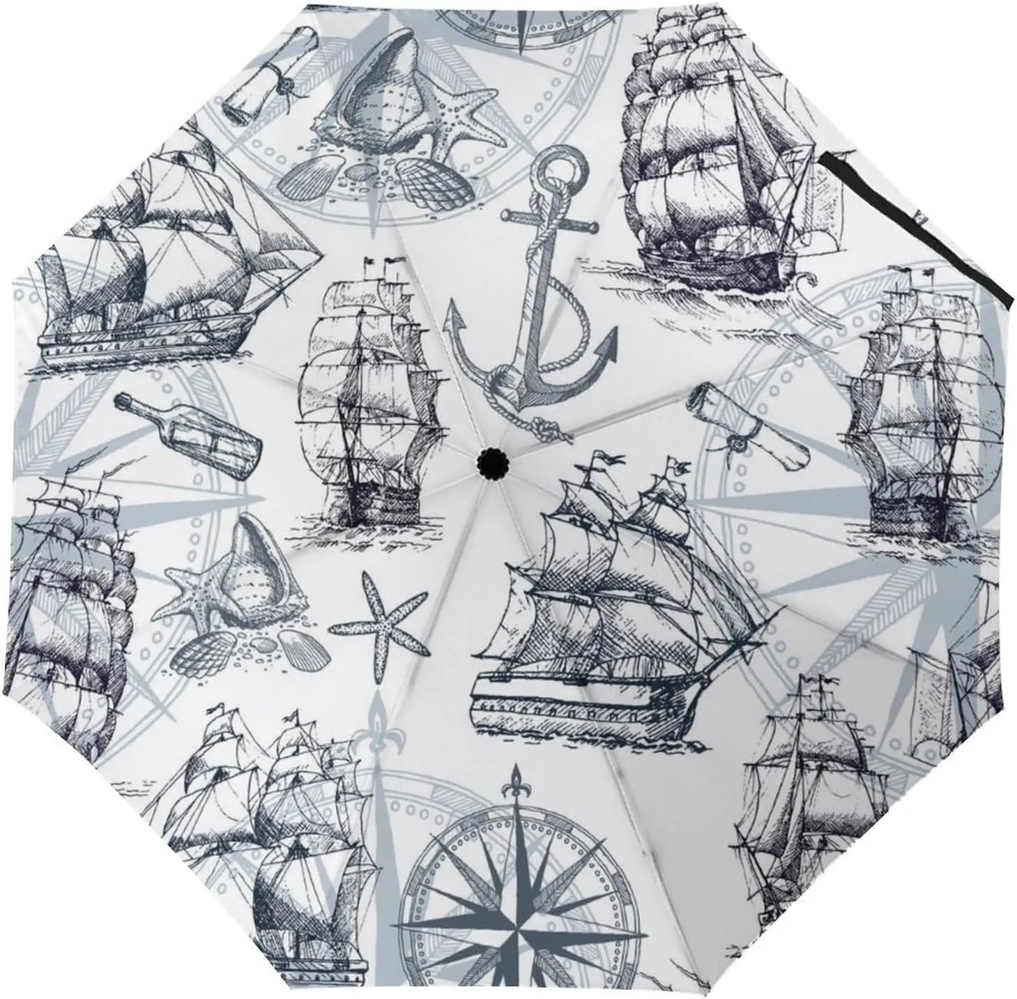 Donnapink Auto Open/Close Folding Umbrella, Automatic UV Sun Parasol UV Protection, Strong Travel Rain Umbrella