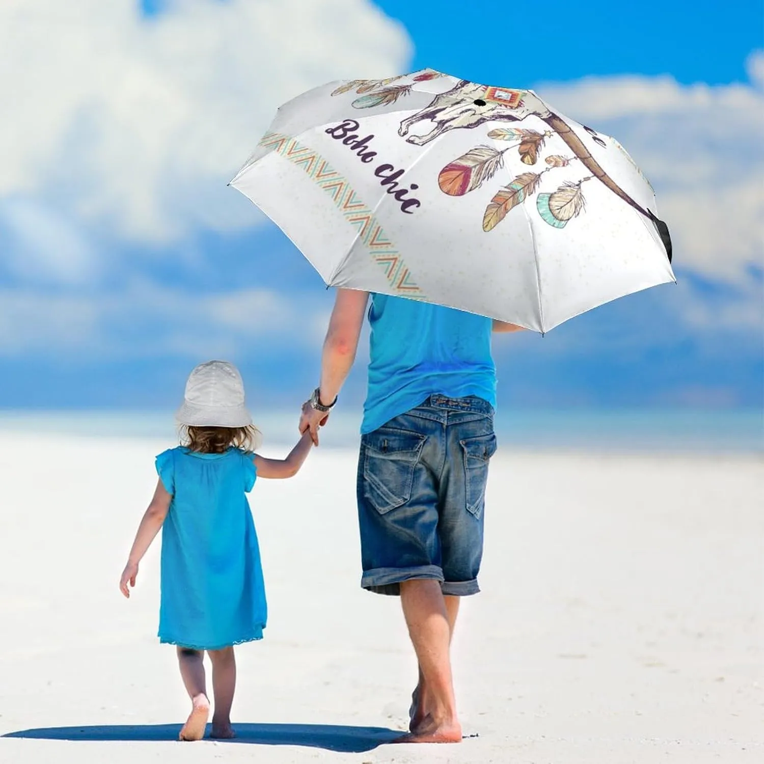Donnapink Manual Folding Umbrella, Manual UV Sun Parasol UV Protection, Strong Travel Rain Umbrella