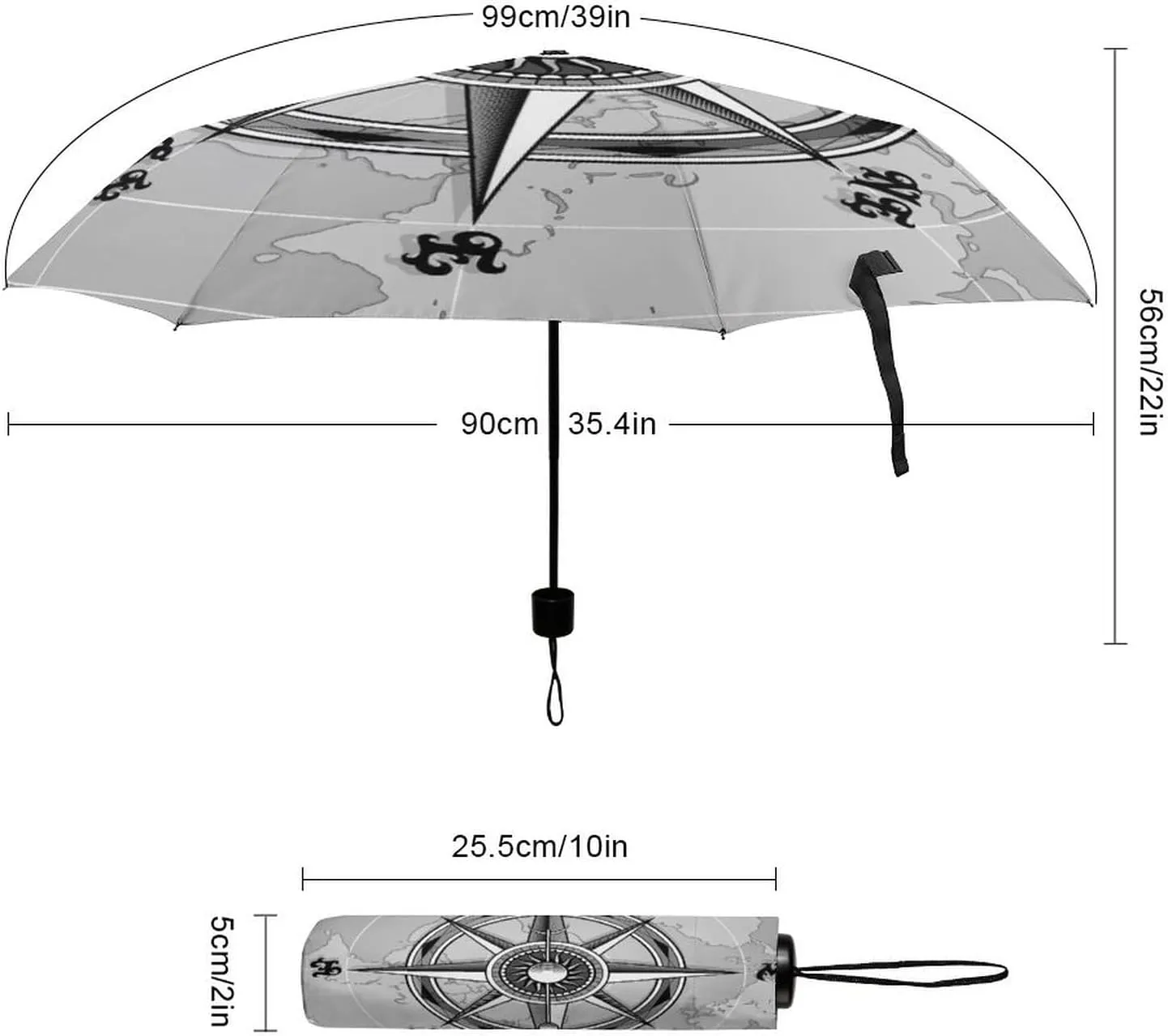 Donnapink Manual Folding Umbrella, Manual UV Sun Parasol UV Protection, Strong Travel Rain Umbrella