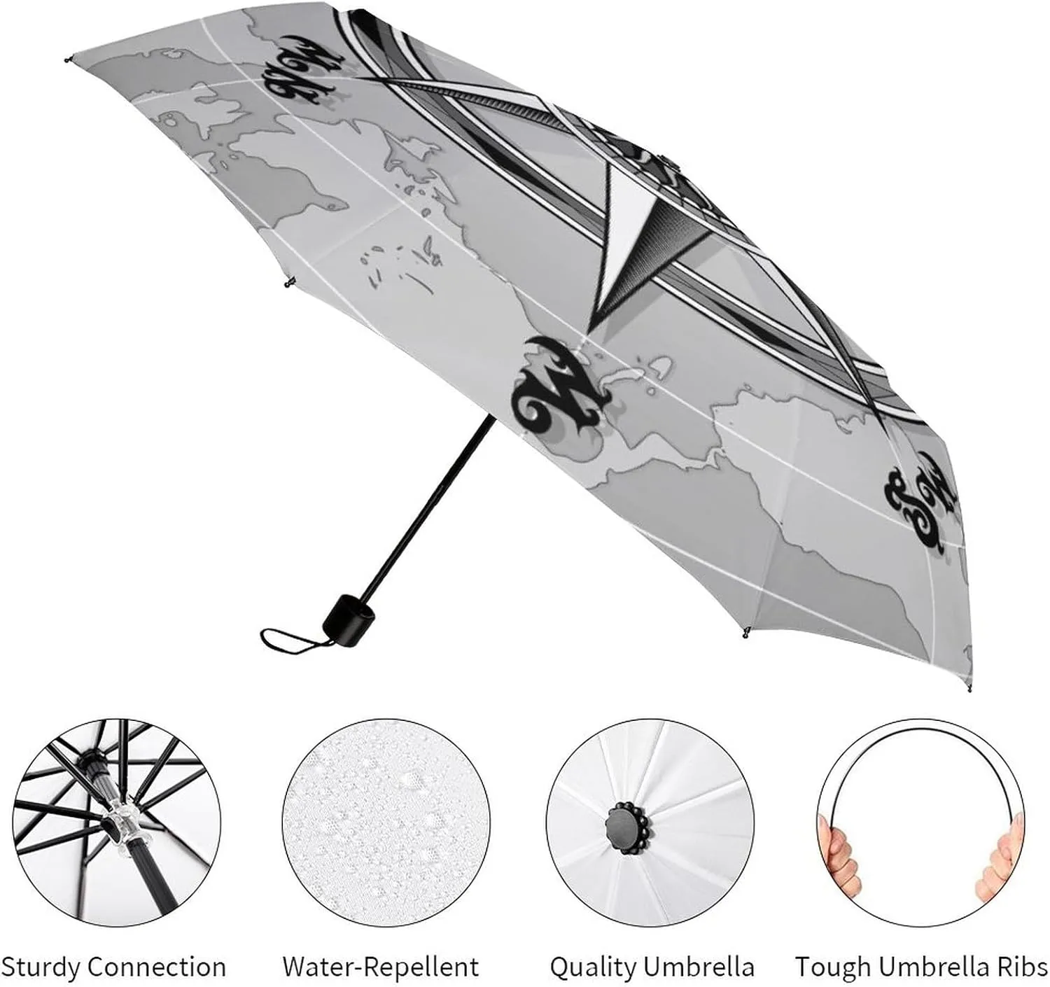 Donnapink Manual Folding Umbrella, Manual UV Sun Parasol UV Protection, Strong Travel Rain Umbrella