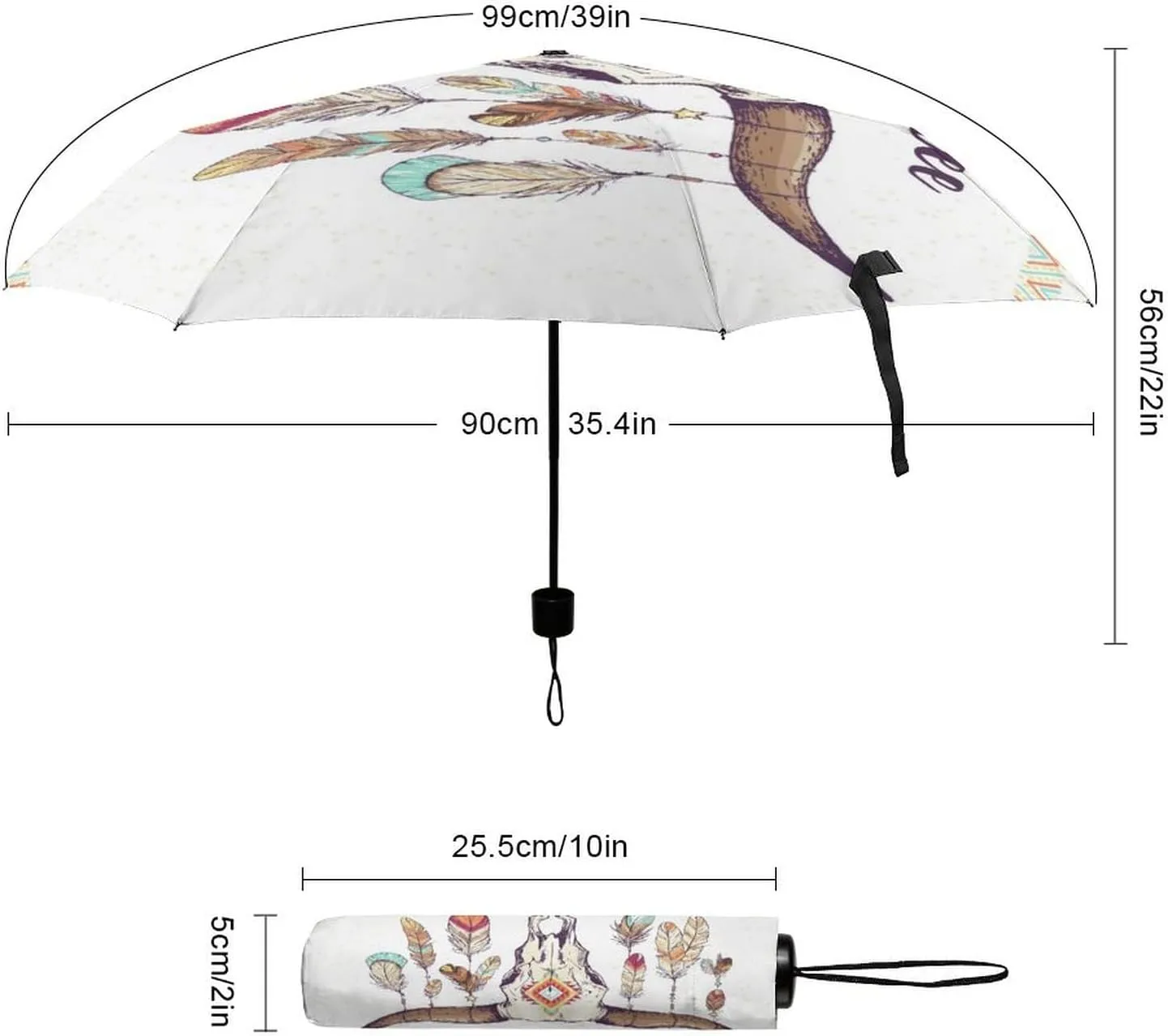 Donnapink Manual Folding Umbrella, Manual UV Sun Parasol UV Protection, Strong Travel Rain Umbrella