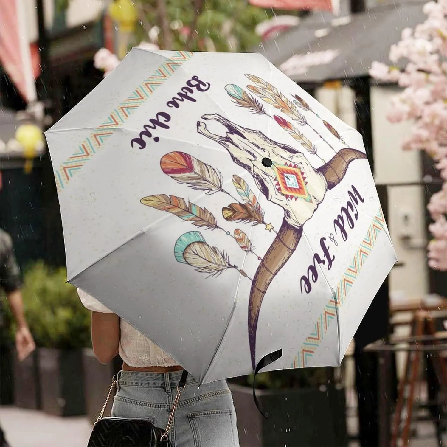 Donnapink Manual Folding Umbrella, Manual UV Sun Parasol UV Protection, Strong Travel Rain Umbrella