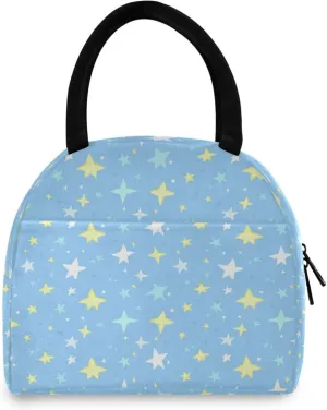 Doodle Colorful Stars Women's Lunch Bag Men's Insulated Lunch Box Unisex Reusable Lunch Box Cooler Bag For Work Office Travel Picnic