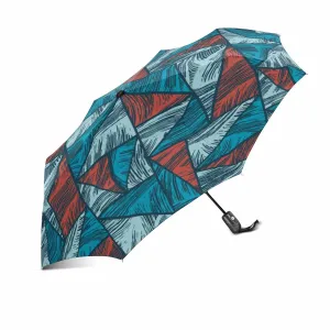 Doodle waves pattern Umbrella Automatic Foldable with totes