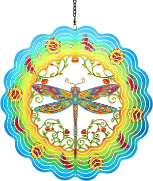Dragonfly Wind Spinners Gifts for Women Mom Grandma Wife,Hanging Metal Wind Spinner for Outdoor Indoor Decorations,12 inch Kinetic Sculpture Outdoor Christmas Decor Garden Yard