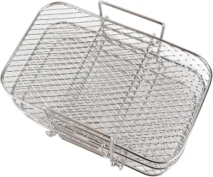 Dual Air Fryer Rack Stainless Steel Dehydrator Stand Compact Design for Quick Dehydration Fits Various Air Fryers