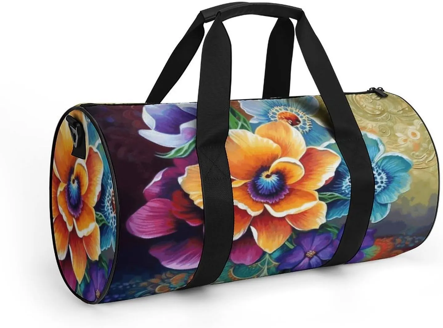 Duffel Bag for Men Women Gym Bag Flower Diamond Painting Travel Duffel Bag Waterproof Overnight Bag for Sports Workout