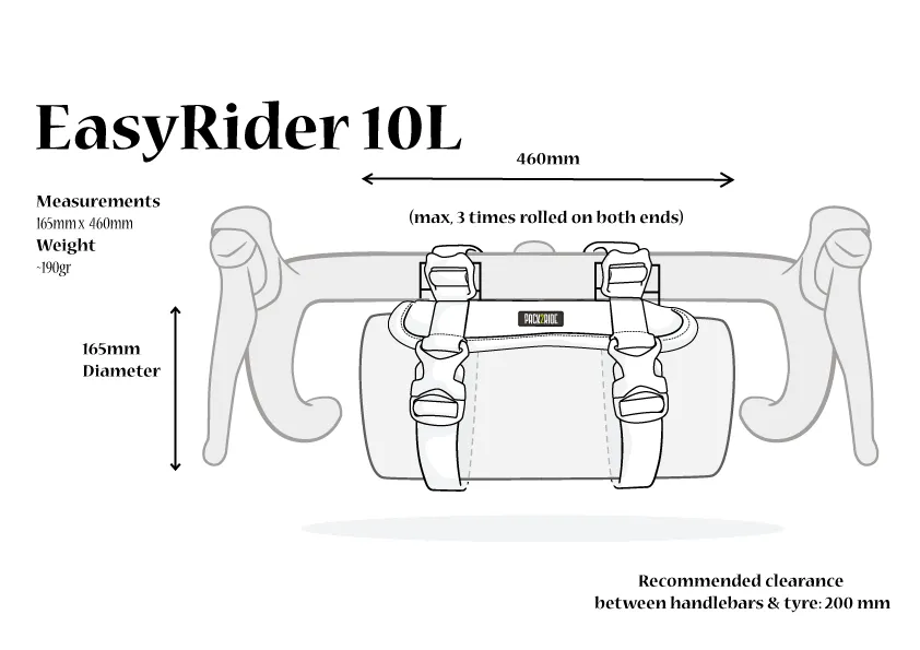 EasyRider Bikepacking Gidon Çantası 10 LT