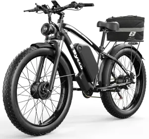 E·Bycco 4000W Electric Bike 24in/26in Peak 5000W E-Bike, 52V 32AH Dual Motor Electric Bike 40-45MPH Fast Ebikes with Fat Tire Hydraulic Disc Brake
