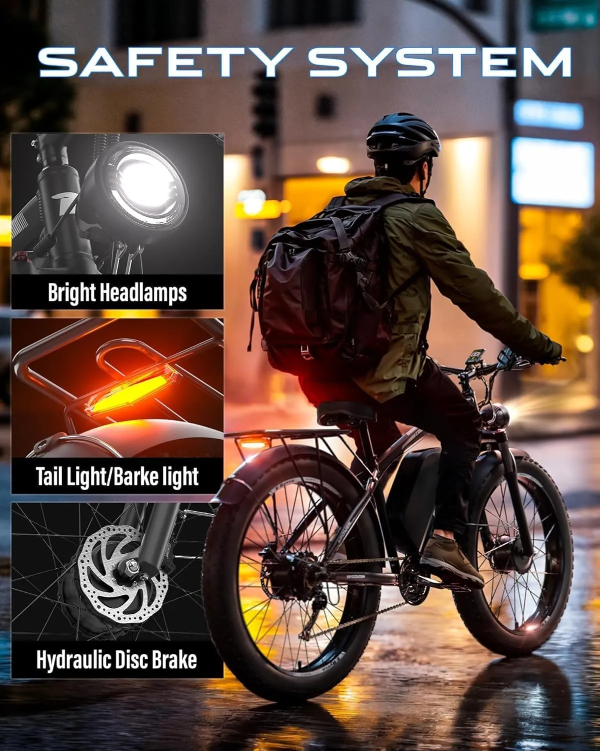 E·Bycco 4000W Electric Bike 24in/26in Peak 5000W E-Bike, 52V 32AH Dual Motor Electric Bike 40-45MPH Fast Ebikes with Fat Tire Hydraulic Disc Brake