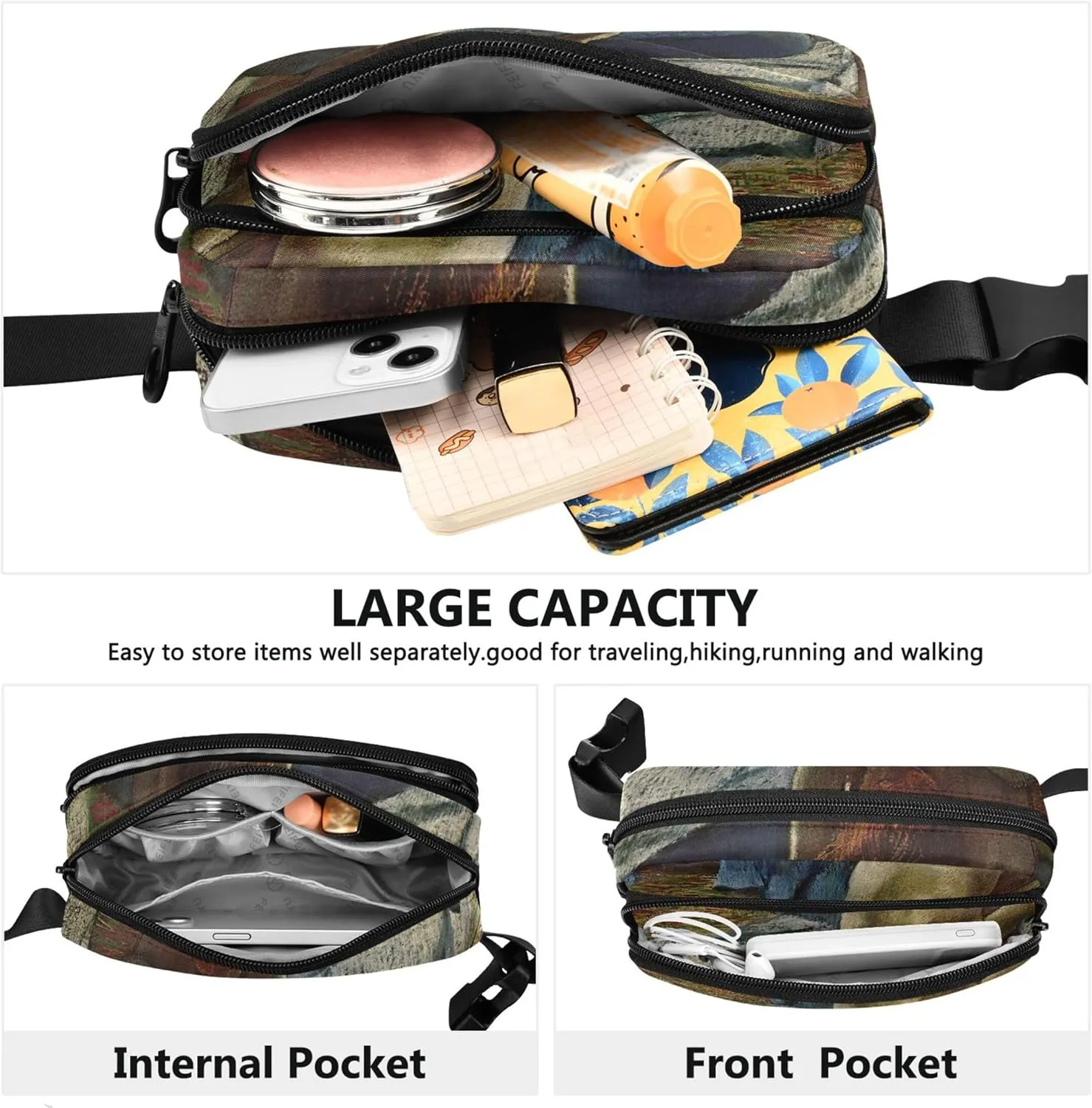 Edgar Degas Tub Prints Women Fanny Pack Hip Pouch Belt Bag Waterproof Bright Colored Crossbody Waist Bag