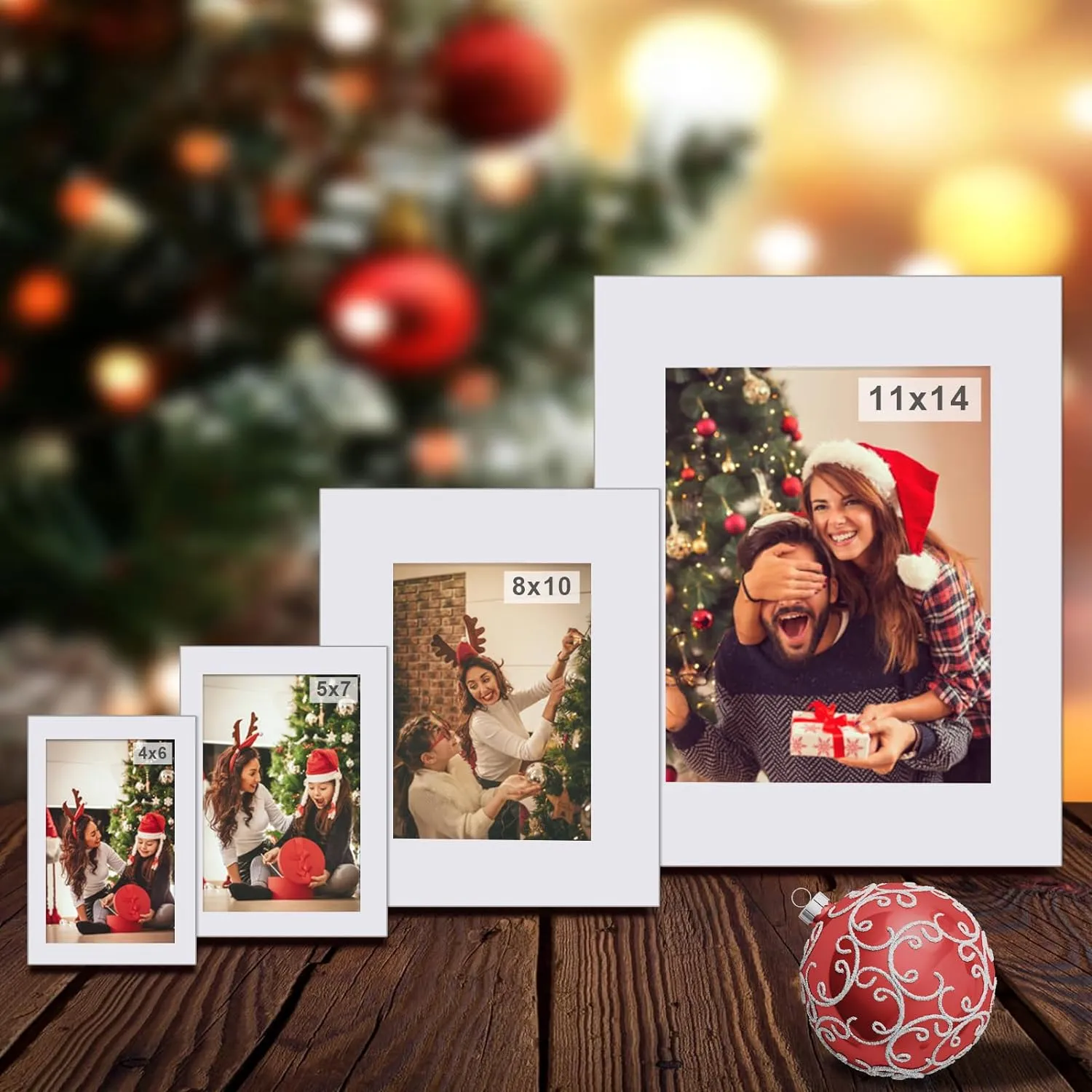 Egofine Pack of 25 White Pre-Cut Mat Board 11x14 Picture Mat for 8x10 Photo with White Core Bevel Cut Mattes Sets. Includes 25 High Premier Acid Free Mats & 25 Backing Board & 25 Clear Bags