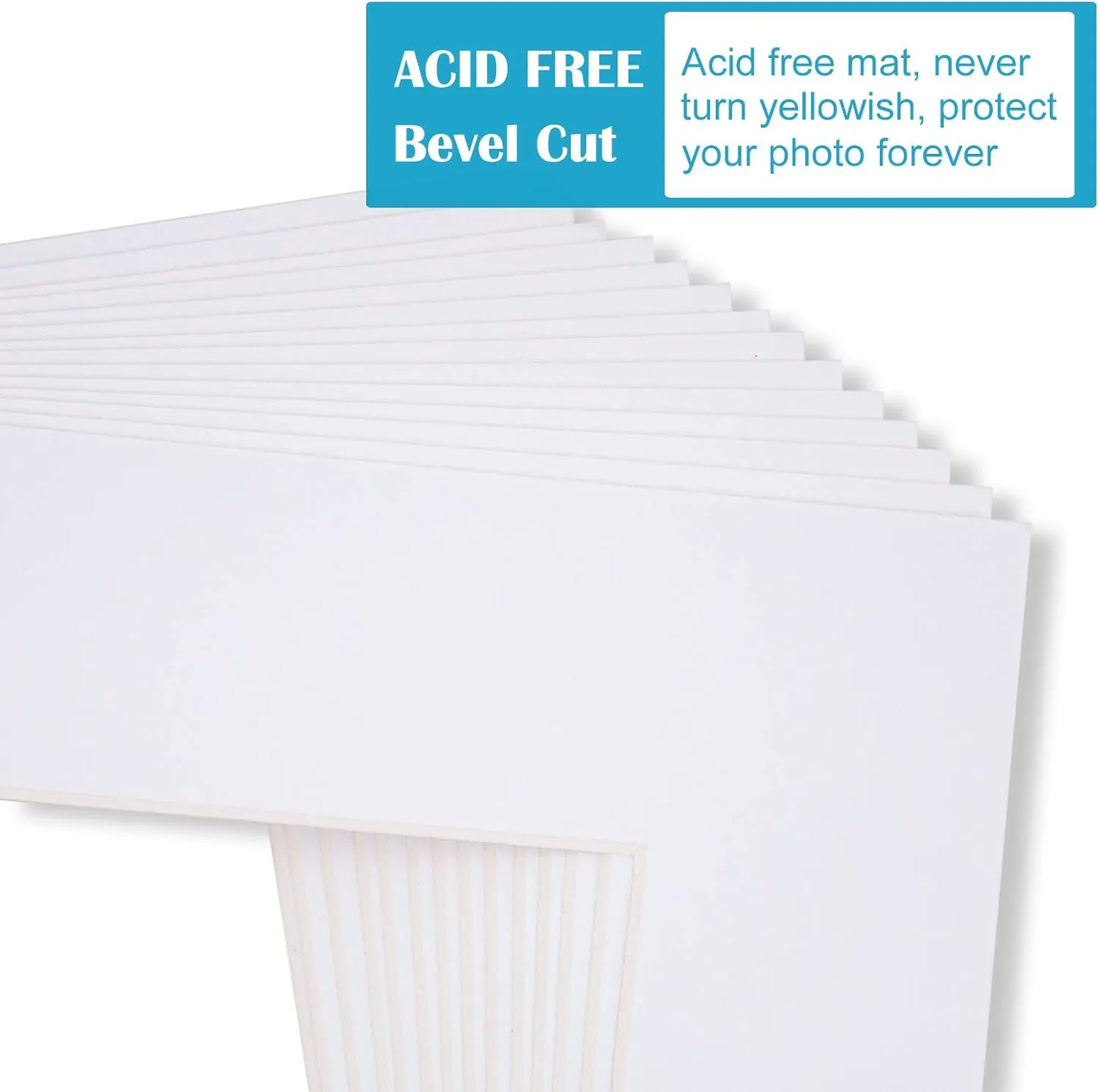 Egofine Pack of 25 White Pre-Cut Mat Board 11x14 Picture Mat for 8x10 Photo with White Core Bevel Cut Mattes Sets. Includes 25 High Premier Acid Free Mats & 25 Backing Board & 25 Clear Bags