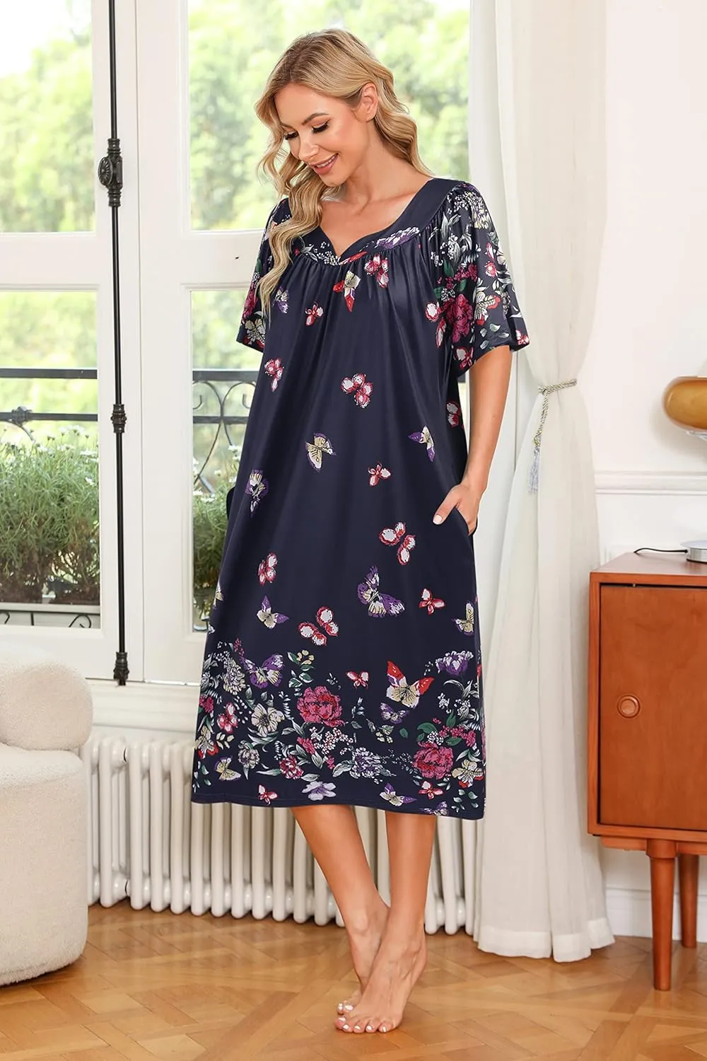 Ekouaer Women's House Dress with Pockets