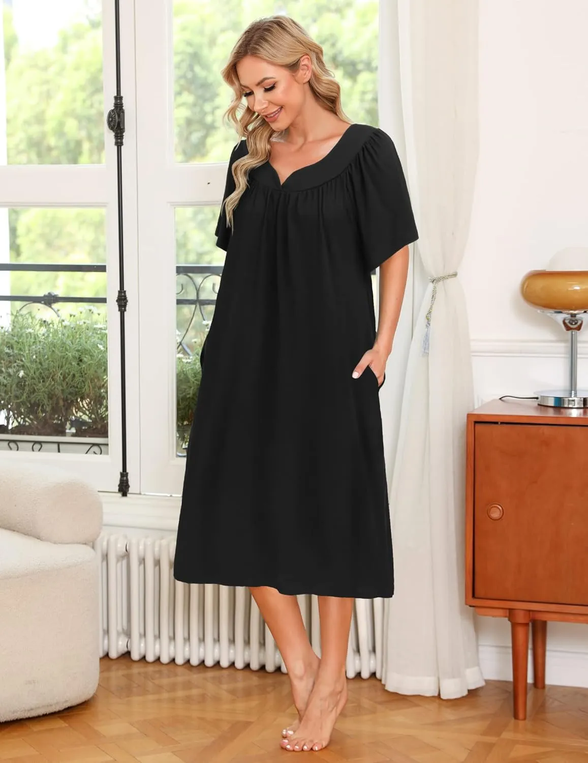 Ekouaer Women's House Dress with Pockets