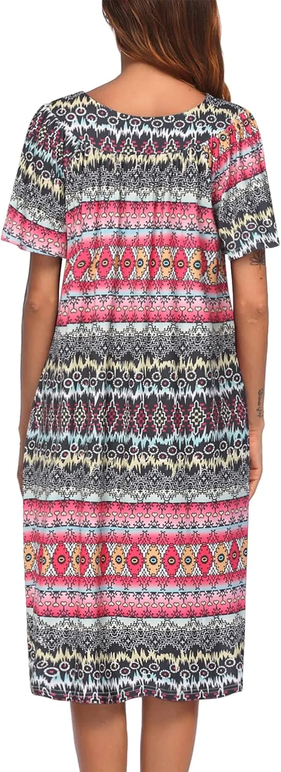 Ekouaer Women's House Dress with Pockets