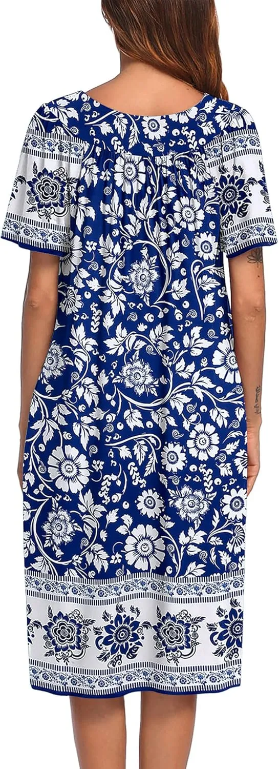 Ekouaer Women's House Dress with Pockets