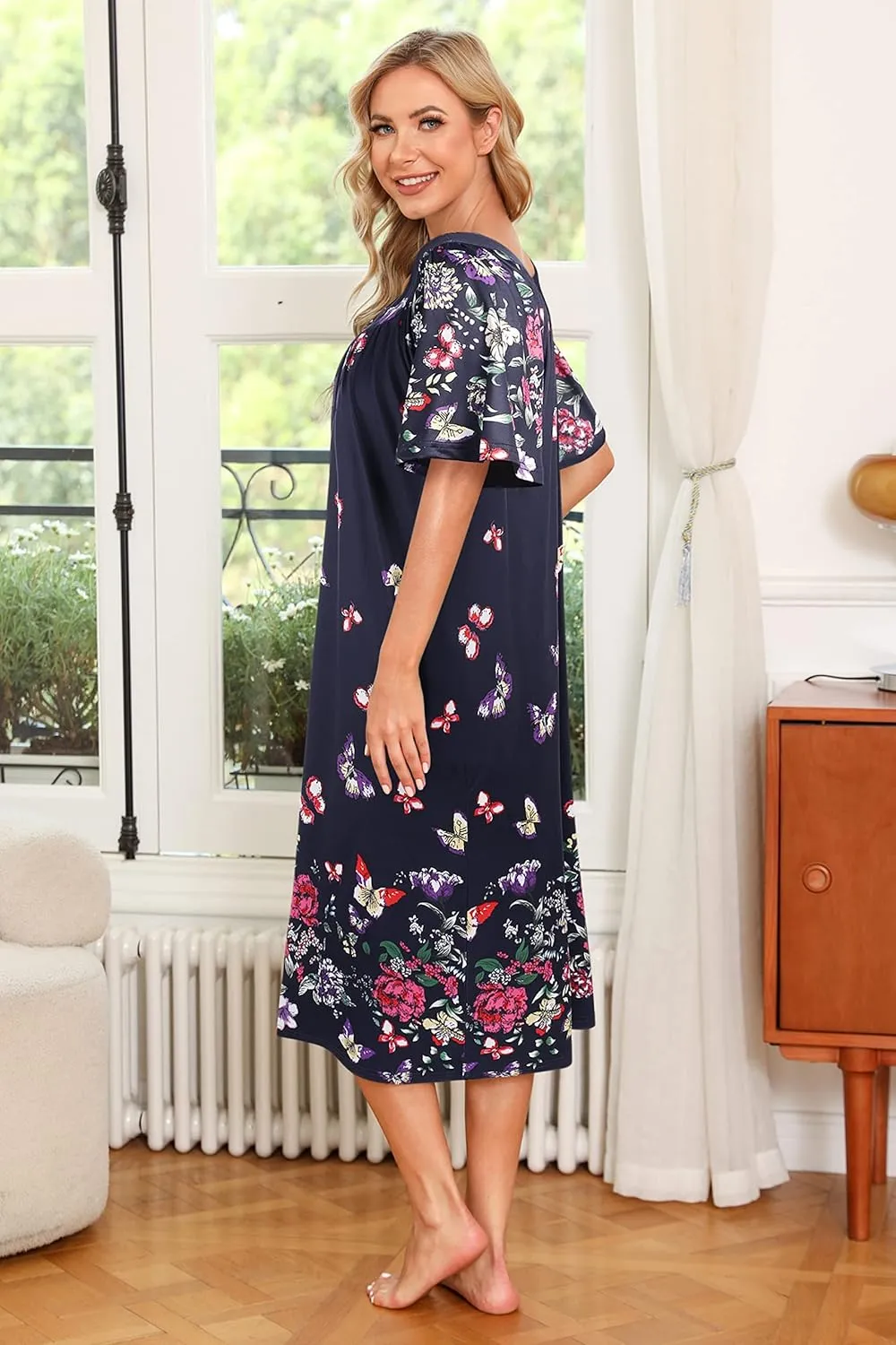 Ekouaer Women's House Dress with Pockets