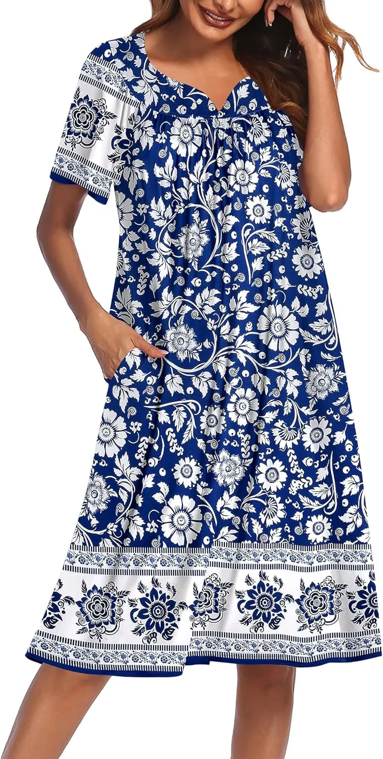 Ekouaer Women's House Dress with Pockets