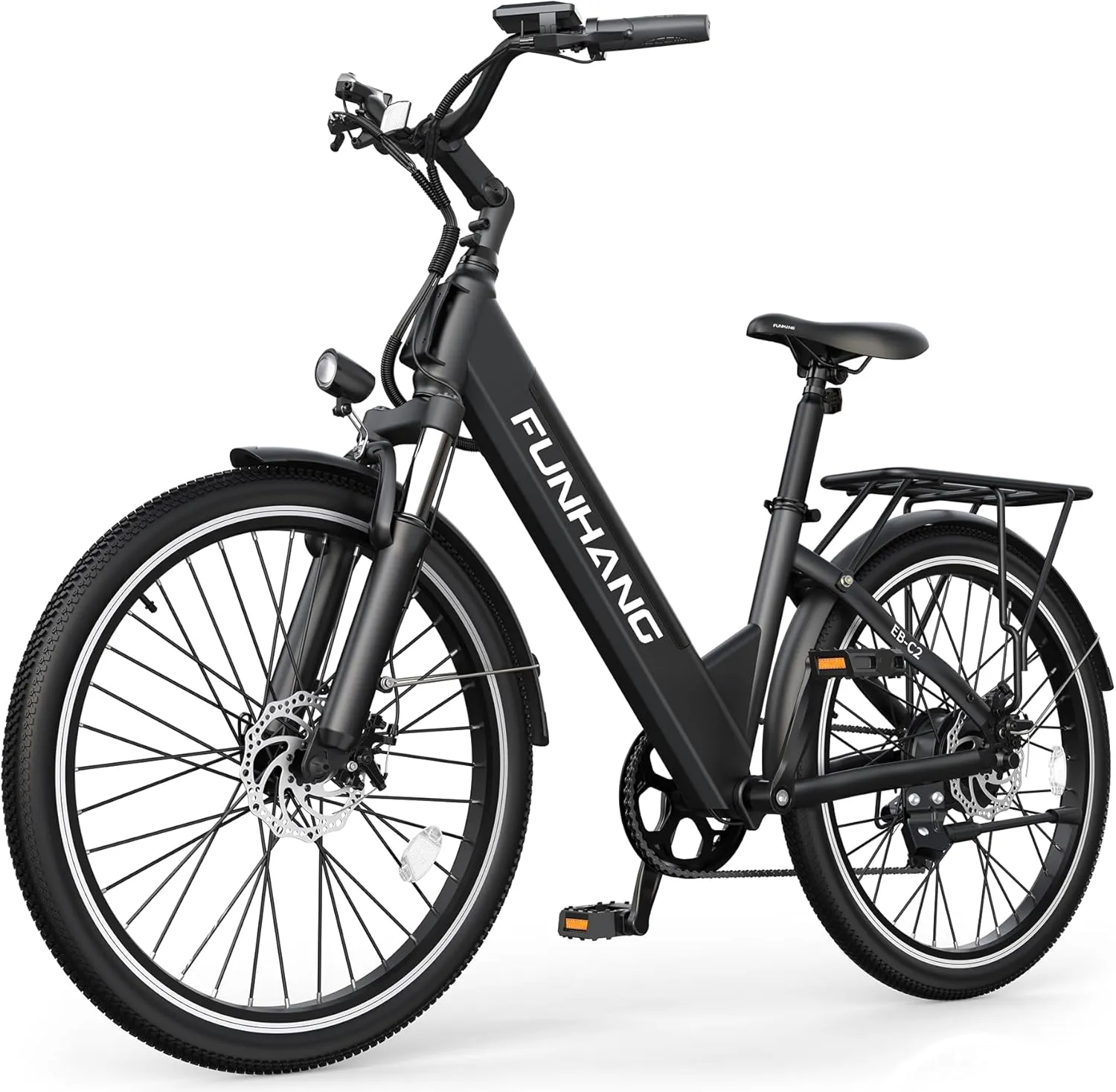 Electric Bike for Adults, 1000W Peak EBike, 50 Miles 21.7MPH Adult Electric Bicycles with 48V Built-in Removable Battery, Adjustable Stem, Rear Rack, 7 Speed, 26" Step-Thru E Bike for Commute