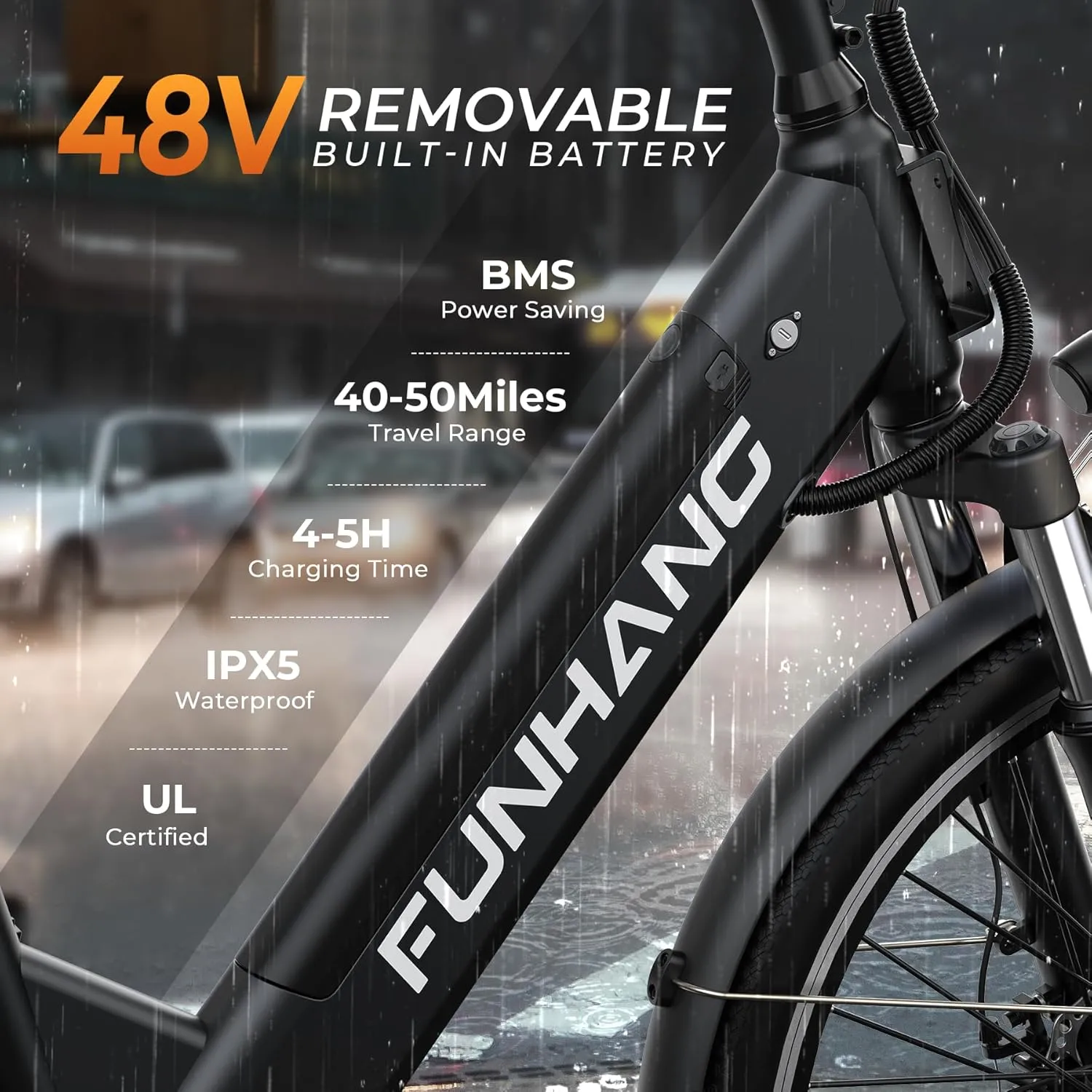 Electric Bike for Adults, 1000W Peak EBike, 50 Miles 21.7MPH Adult Electric Bicycles with 48V Built-in Removable Battery, Adjustable Stem, Rear Rack, 7 Speed, 26" Step-Thru E Bike for Commute