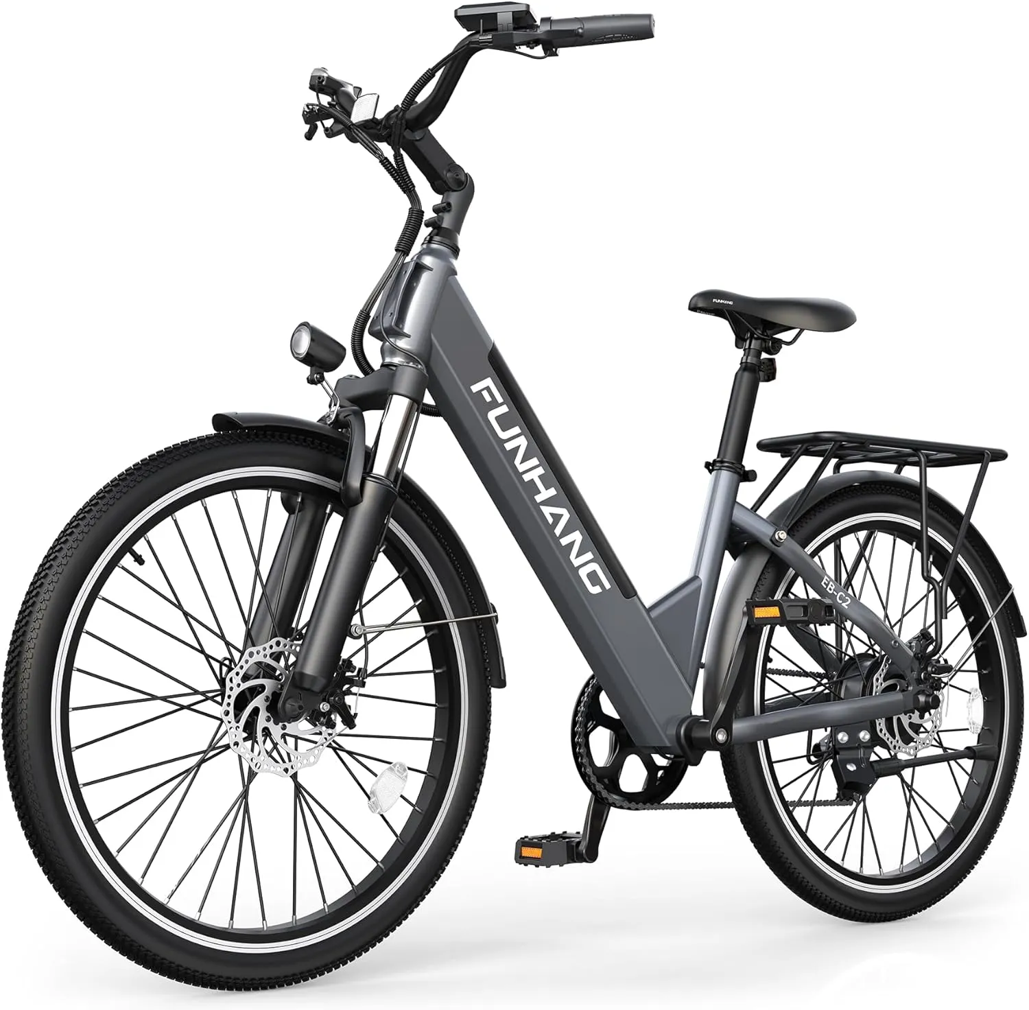 Electric Bike for Adults, 1000W Peak EBike, 50 Miles 21.7MPH Adult Electric Bicycles with 48V Built-in Removable Battery, Adjustable Stem, Rear Rack, 7 Speed, 26" Step-Thru E Bike for Commute