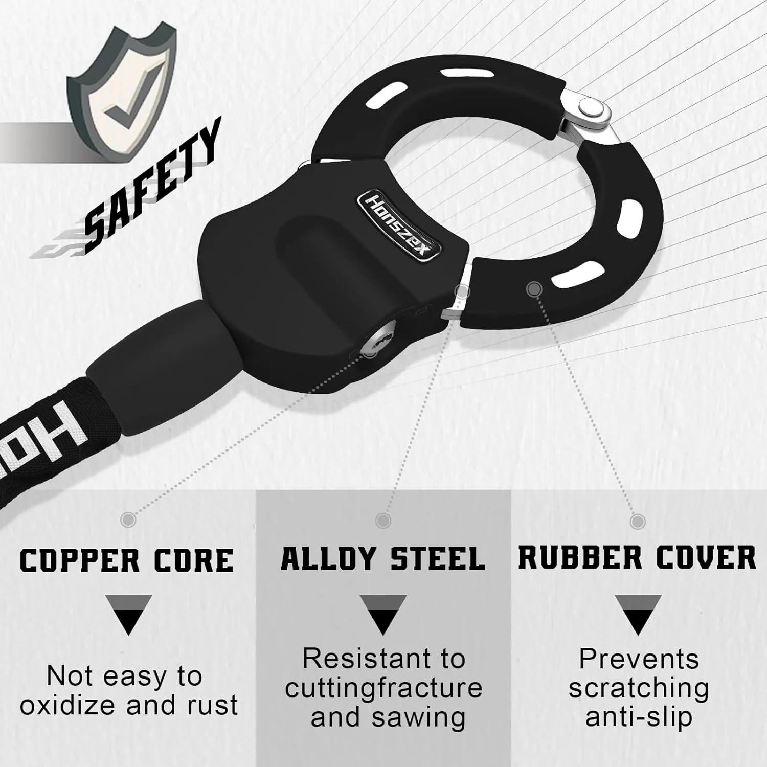 Electric Scooter Locks Anti Theft, E Scooter Phone Holder & Scooter Chain Lock with Key, Heavy-Duty Anti-Theft Lock with Waterproof Storage Bag, Accessories for Electric Scooters and Bicycles