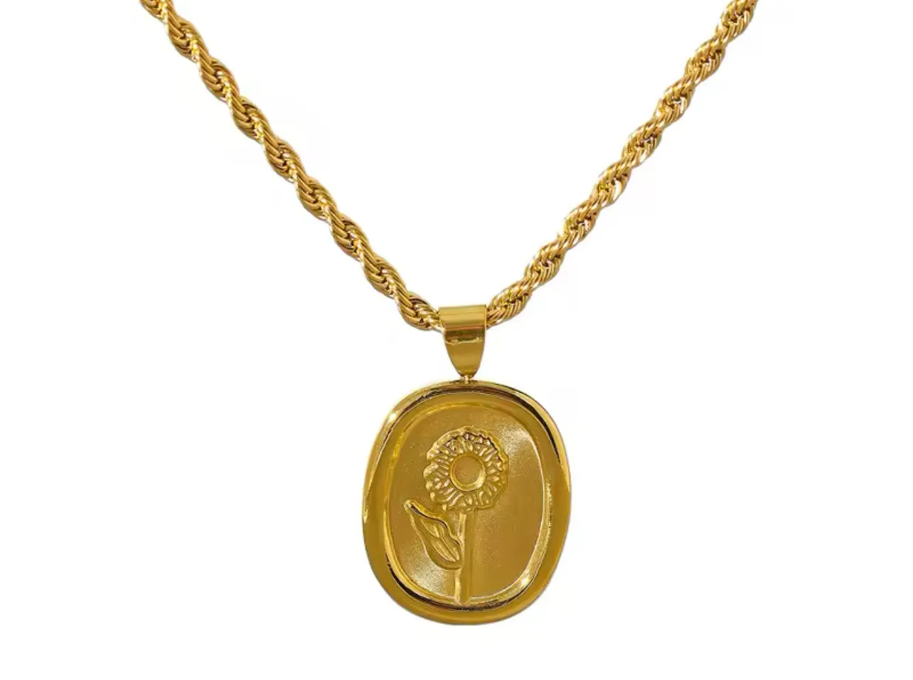 Engraved Flower necklace