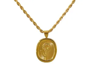 Engraved Flower necklace