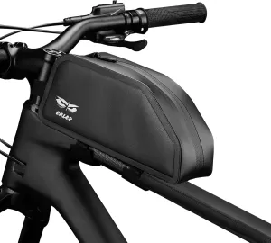 ENLEE Top Tube Bike Bag Waterproof Bike Frame Bag Storage Bag Tool/Phone Pouch Bicycle Accessories for MTB Road Gravel Bike Black