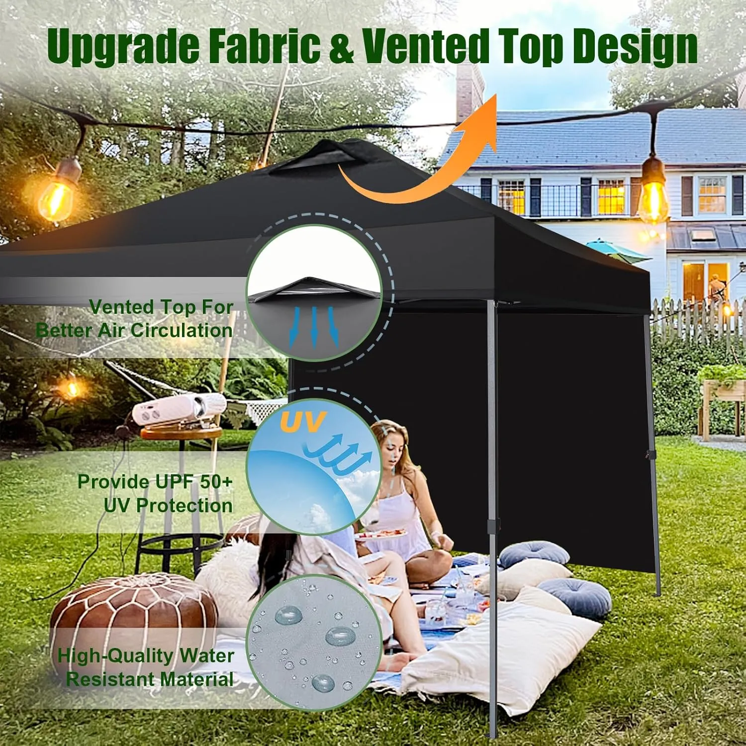 Eurmax USA NOMATTER ONE-Person Open&Close 10x10ft Pop Up Canopy Tent,Portable Shelter Canopy for Outdoor Events with 1 Removable Sidewall,Instant Canopies,Temporary Sunshade,Bonus 4 Sand Bags(Red)