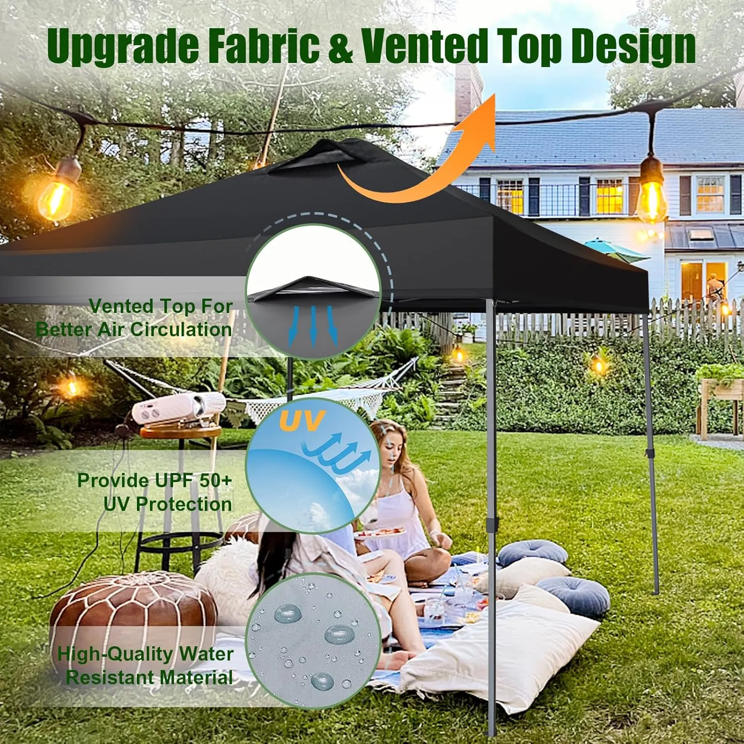 Eurmax USA NOMATTER ONE-Person Open&Close 10x10ft Pop Up Canopy Tent，Portable Shelter Canopy for Outdoor Events，Instant Canopies, Temporary Sunshade,Bonus 4 Sand Bags(Orangey Red)