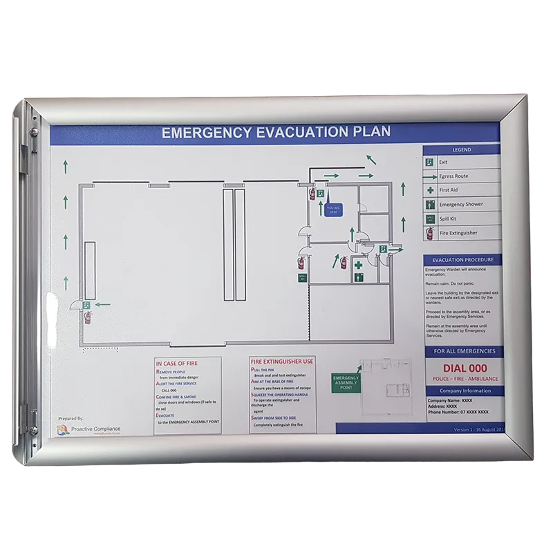 Evacuation Diagram Holders - A3 Black Snap Lock Frames
