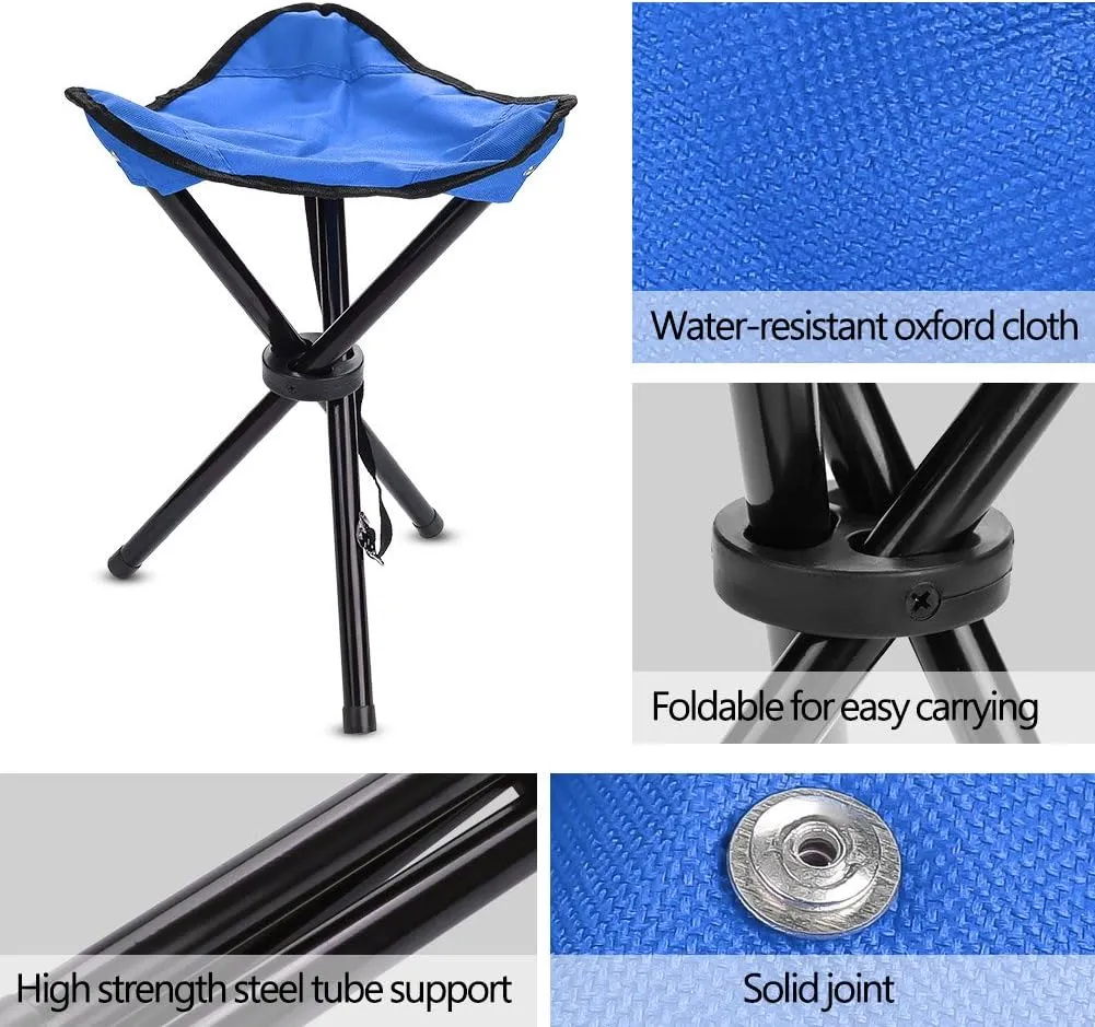 EVTSCAN Folding Camping Stool, Portable Camping Fishing Chair, Tripod Chair for Outdoor Camping Hiking Fishing Picnic BBQ Travel