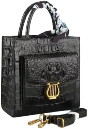 Exotic Genuine Alligator Skin Women Small Totes Bag Cross Shoulder Bag Authentic Crocodile Leather Lady Mini Purse Handbag