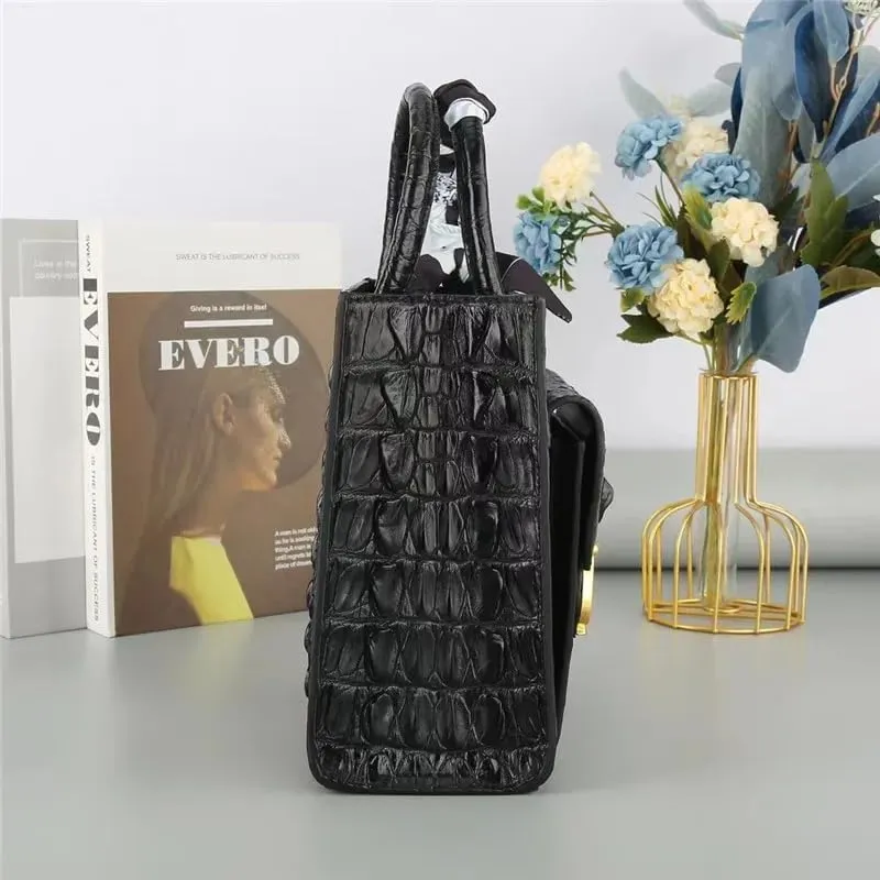 Exotic Genuine Alligator Skin Women Small Totes Bag Cross Shoulder Bag Authentic Crocodile Leather Lady Mini Purse Handbag