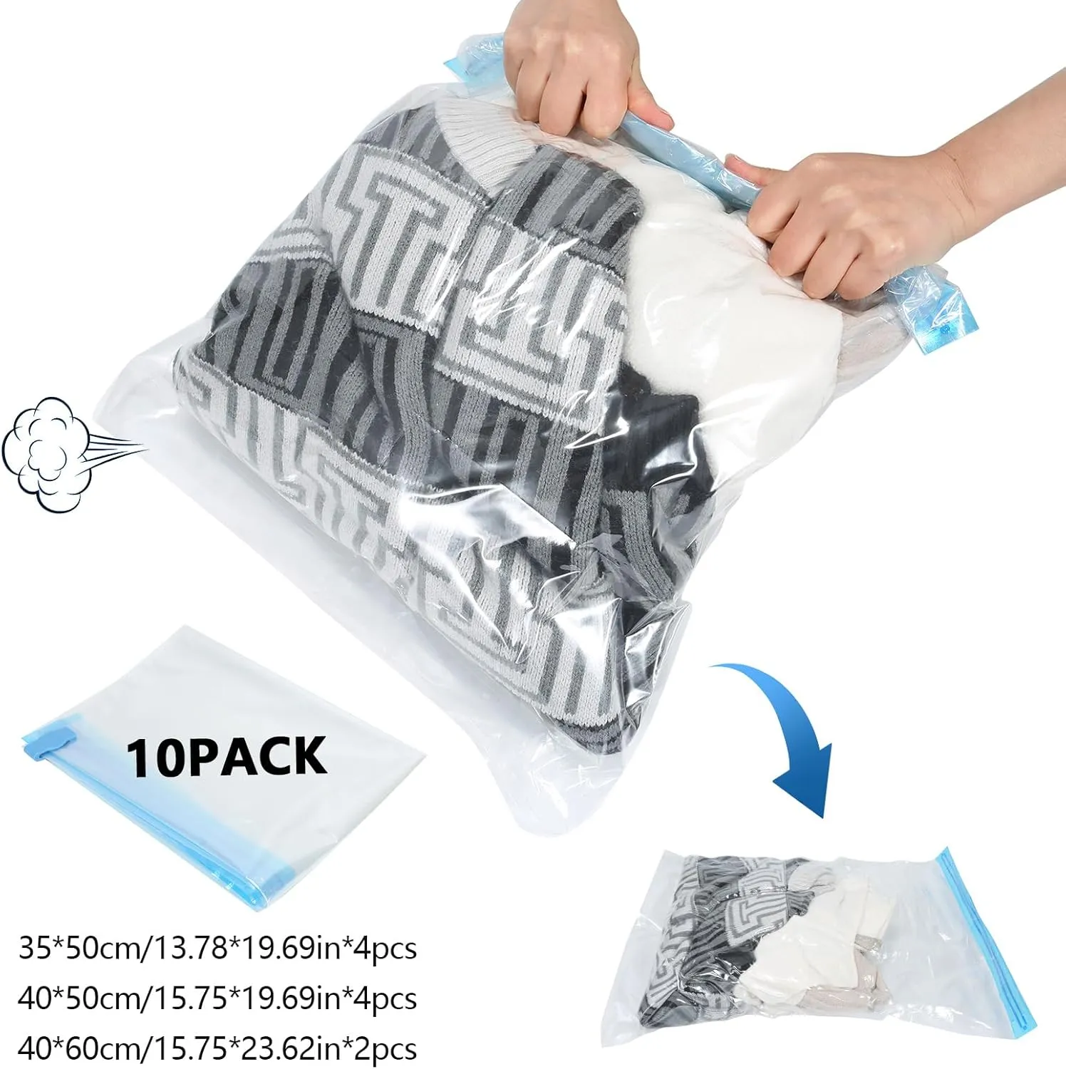 Extra Large Storage Bags Set Heavy Duty Moving Totes with Handles, Waterproof Dual-Way Carrying Design Durable Storage Totes for Space-Saving Moves, (Black, 18 Park-8 Moving bag & 10 Vacuum Seal Bags)