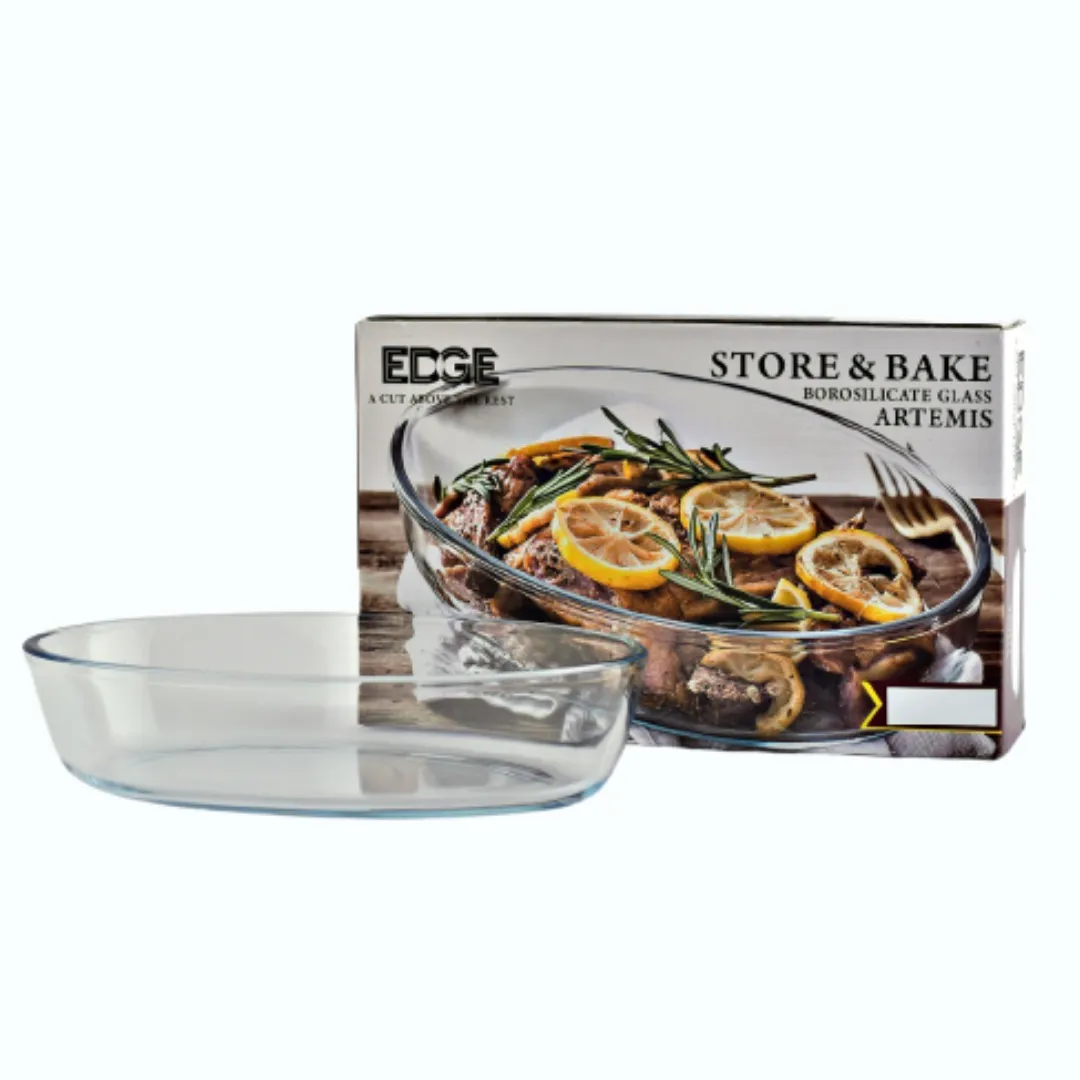 EZ Home Ideas Artemis Glass Oval Baking Dish Microwave Safe Glass Food Storage Container