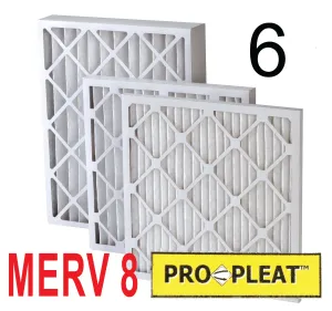 Filtration Manufacturing Inc. Pro-Pleat MERV 8 Extended Surface Pleated Air Filters (1", 2", or 4") (6 Pack)