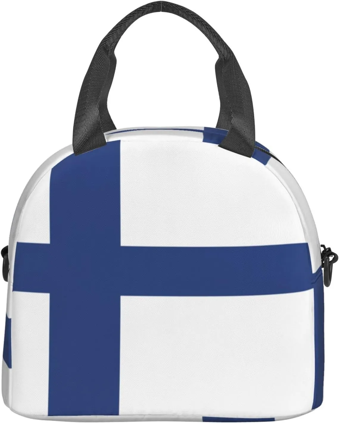 Finnish Flag Lunch Bag For Women Men Insulated Lunch Tote Box Reusable For Office Picnic Days