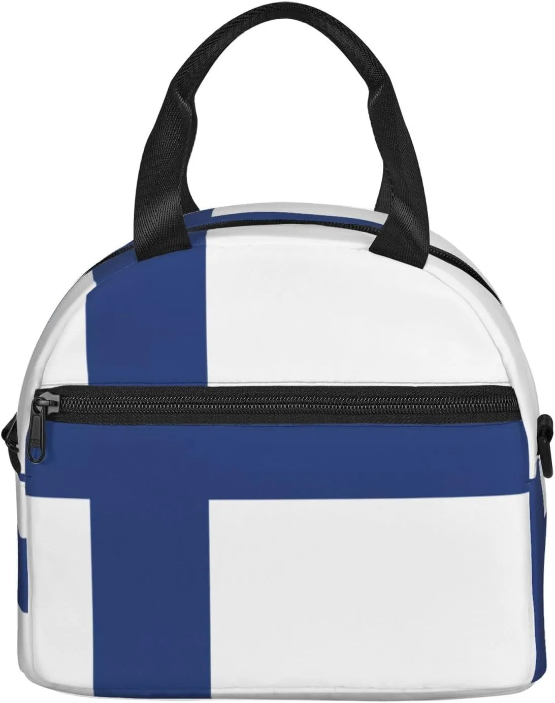 Finnish Flag Lunch Bag For Women Men Insulated Lunch Tote Box Reusable For Office Picnic Days