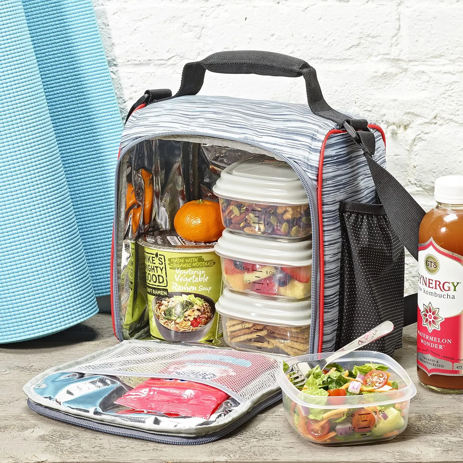 Fit & Fresh JAXX Meal Prep Lunch Box With Container For Men and Women, 5pc. Meal Prep Kit Lunch Bag With Containers Included