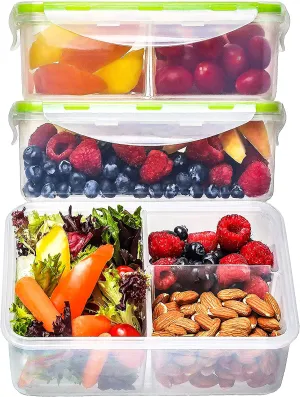 FIT Strong & Healthy  Small Stackable Snack Containers (12 Pack: 6 x 17oz   6 x 6oz) - Small Food Containers with lids, Plastic Containers, Portion Control containers, Kids Food Containers, Snack Containers for Adults