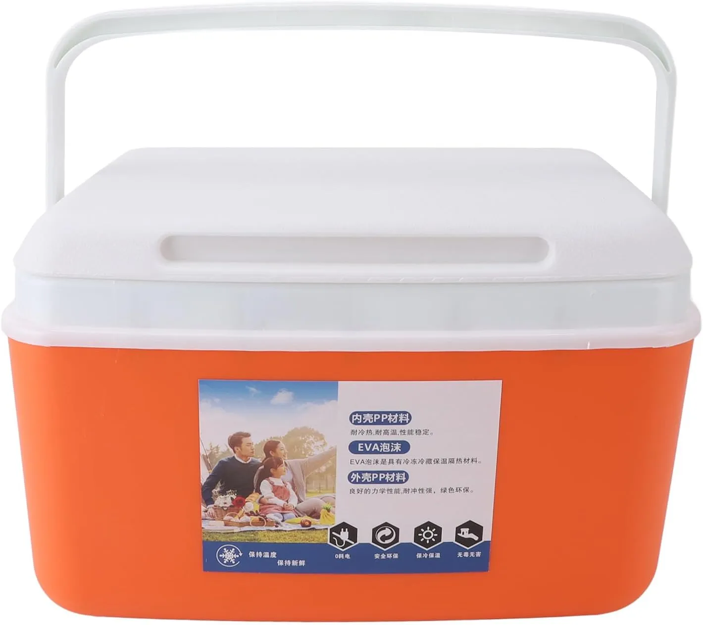 FLEXMAN Insulated Portable Cooler, 8L Eavy Duty Insulated Hard Cooler Lunchbox, Multifunctional Insulated Igloo Cooler for Camping Picnic Beach Drink Beverage Fishing