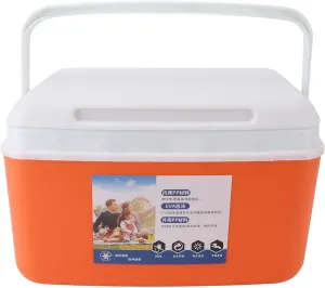 FLEXMAN Insulated Portable Cooler, 8L Eavy Duty Insulated Hard Cooler Lunchbox, Multifunctional Insulated Igloo Cooler for Camping Picnic Beach Drink Beverage Fishing