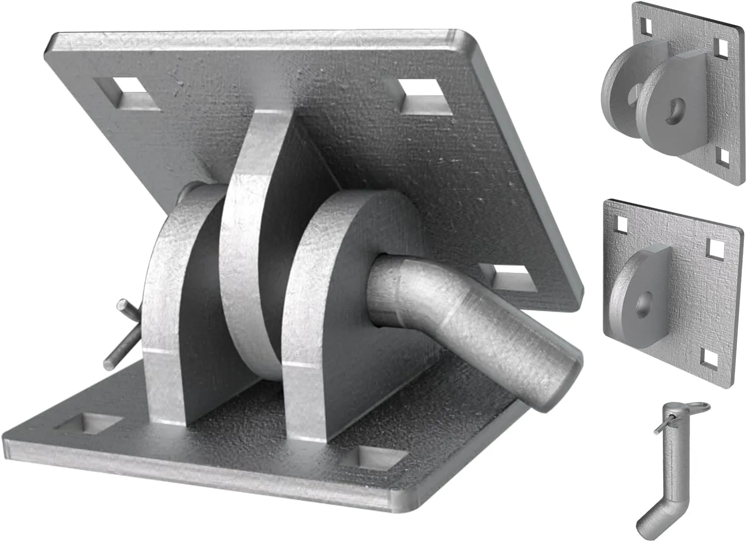Floating Dock Galvanized Steel Hinge, Stationary Dock Hinge, Heavy Duty Boat Dock Connector with 1/2" Holes, Thickness 6mm, Ideal for Dock Maintenance - NO Carriage Bolts