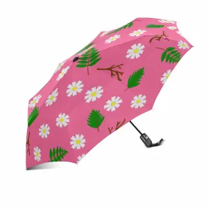 floral leaves pattern print Umbrella Automatic Foldable with totes