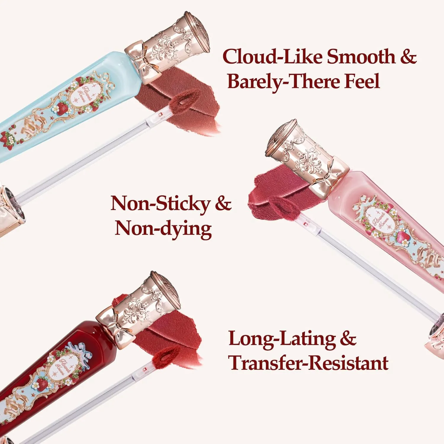 Flower Knows Strawberry Rococo Cloud Lip Cream Matte Liquid Lipstick-Long Lasting&Highly Pigmented Lip Stain -Velvety Waterproof Lip Makeup for Girls&Women-0.12 Fl Oz,1 Count(S06 Tea Break)